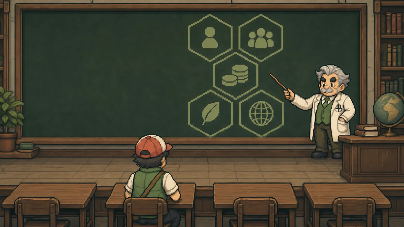 Le Professeur Chen explique les cinq dimensions au tableau